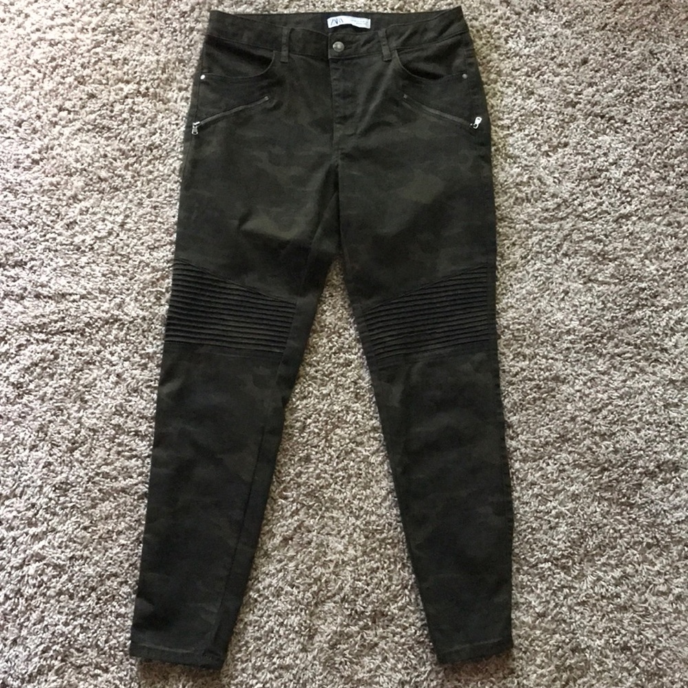 Zara camo moto pants